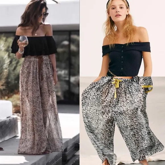 BNWOT Free People Sleepin In Pant black combo XS