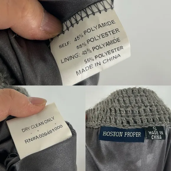 Boston Proper Grey Crochet Bohemian Maxi Skirt