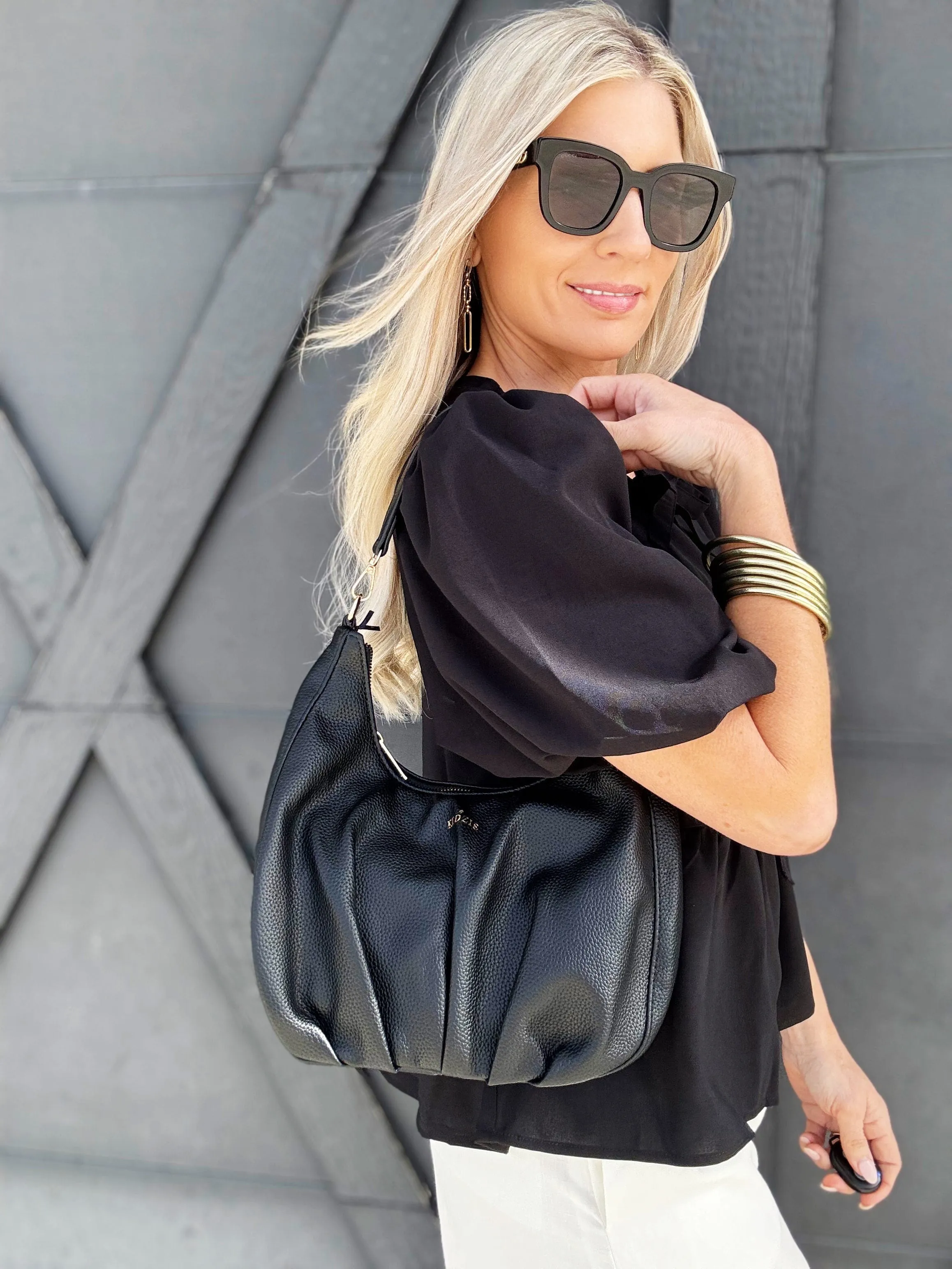 Bowknot Peplum Blouse In Black
