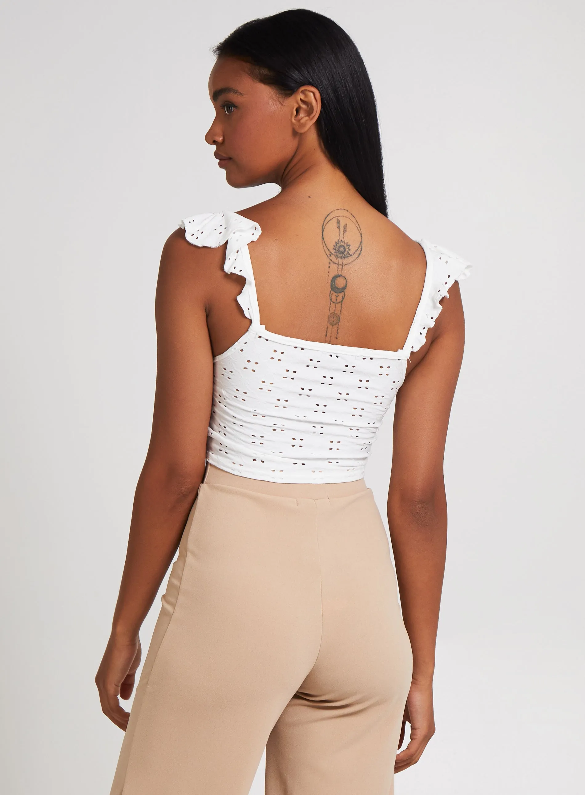 Broderie Gathered Top