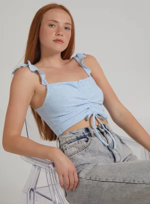 Broderie Gathered Top