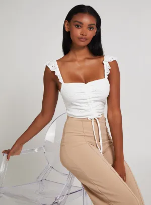 Broderie Gathered Top