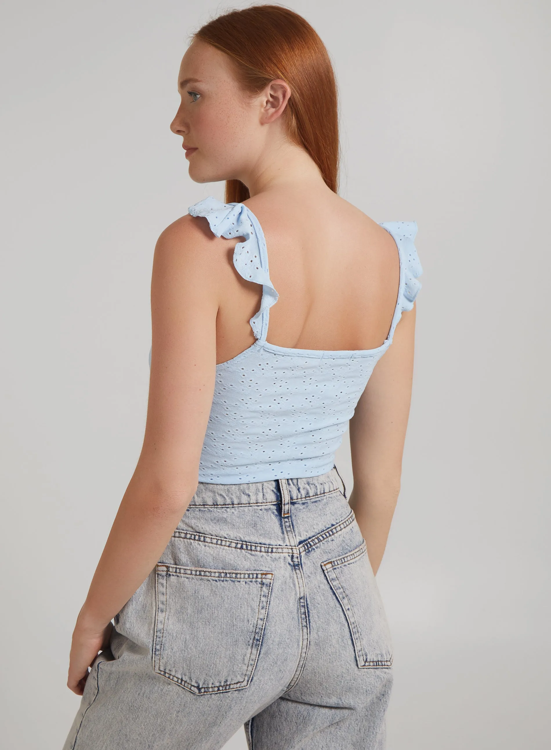 Broderie Gathered Top