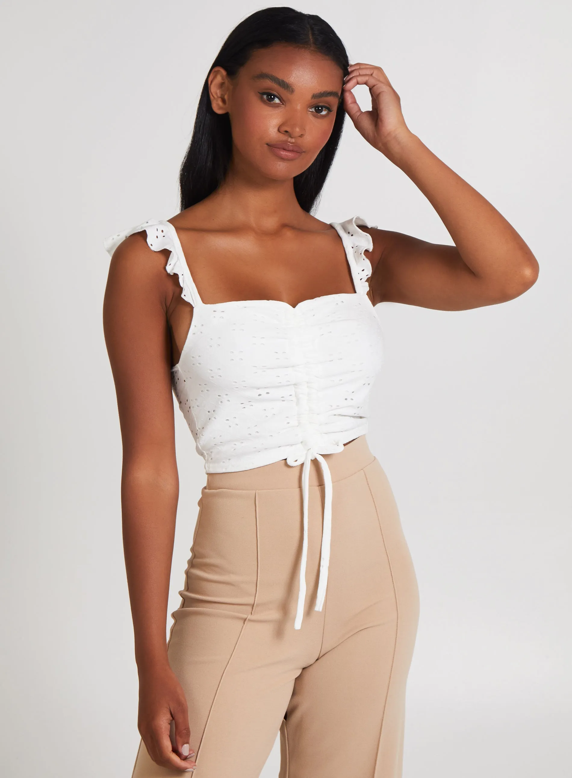 Broderie Gathered Top