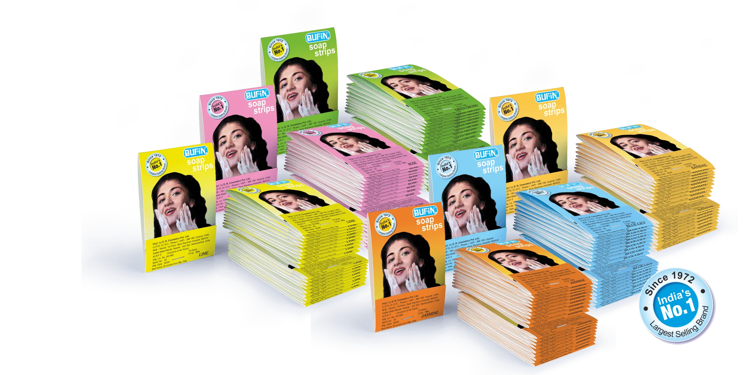 Bufin Assorted Paper Soap Strips Booklets For Travelling Hand Wash/Face Wash (12 Pkts 10 Each)