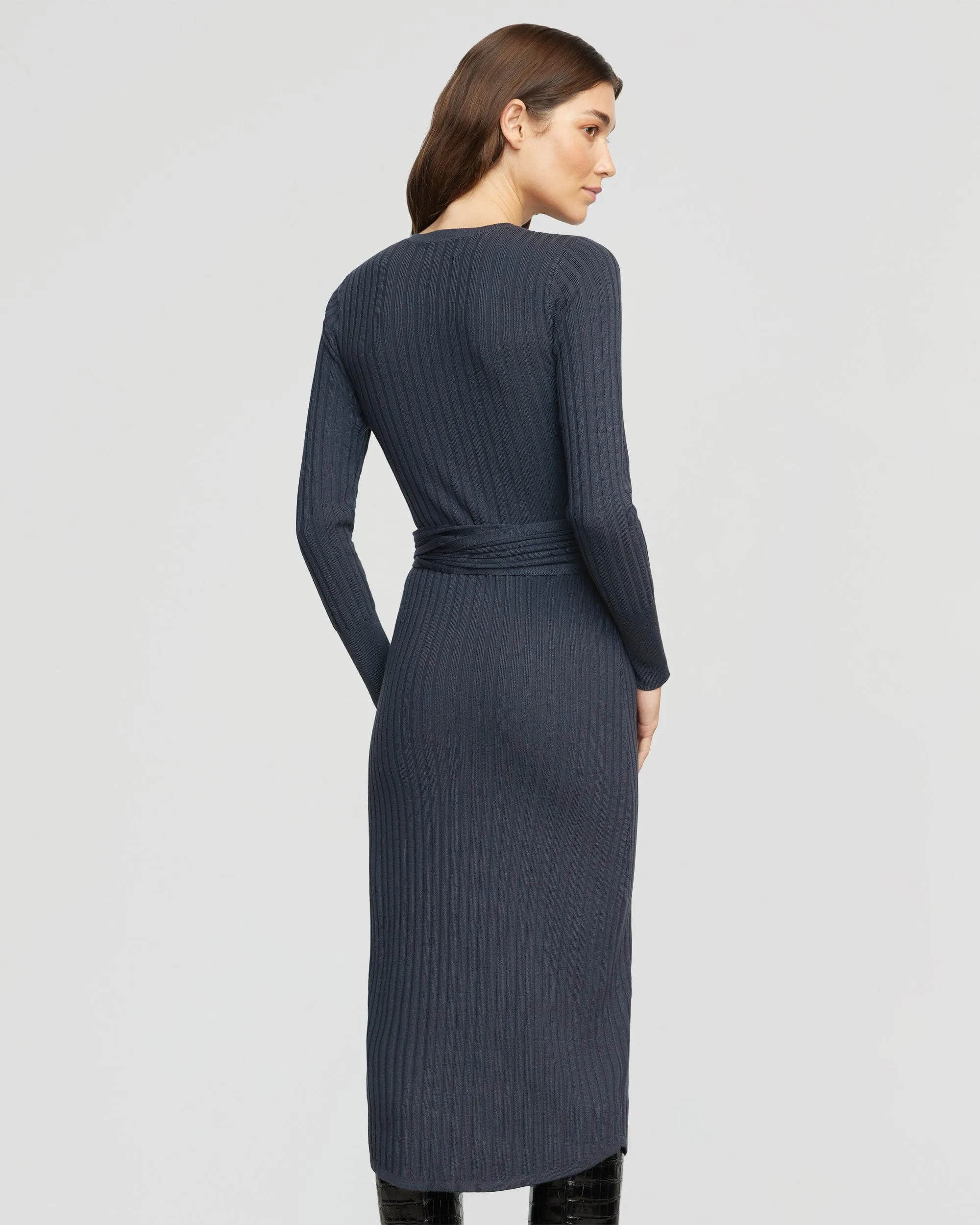 Carmen Tie-Front Ribbed Dress