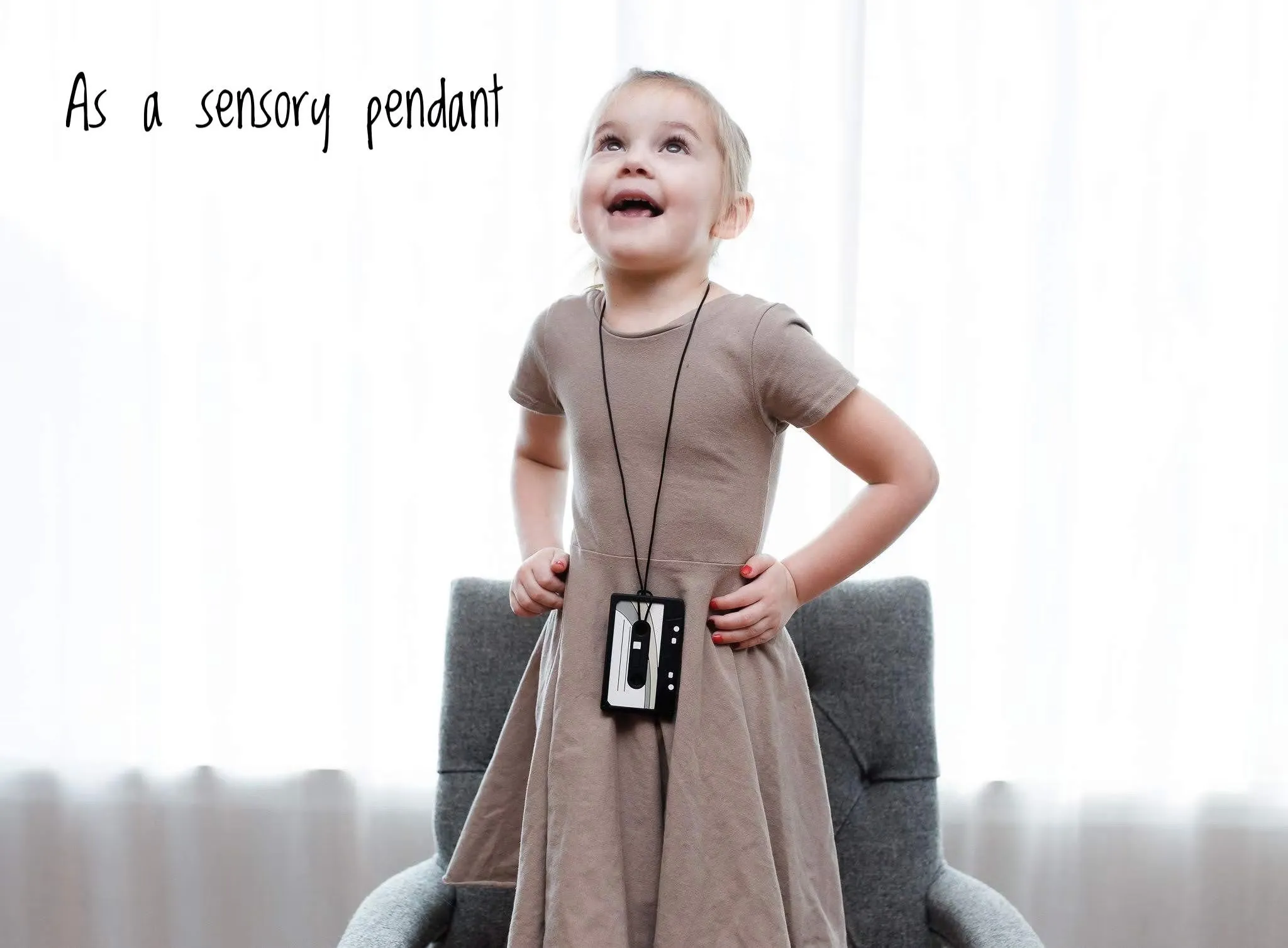 Cassette Tape Sensory Chew Pendant