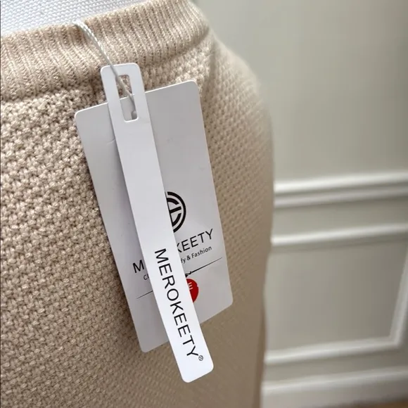 Casual Sweater Dress Loose Fit Knitted Button Closure Women’s Size S