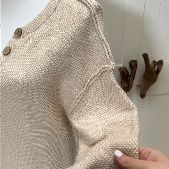 Casual Sweater Dress Loose Fit Knitted Button Closure Women’s Size S