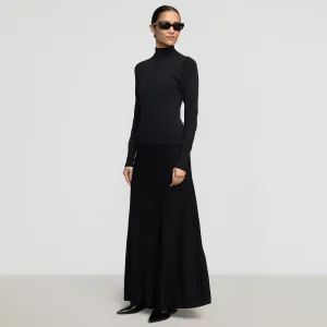 Chandra Ottoman-Knit Long-Sleeve Dress