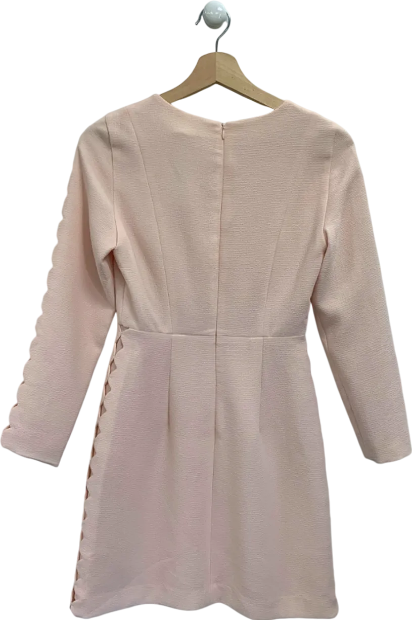 Club Monaco Pink Long Sleeve Dress with Cut-Out Detailing UK XS