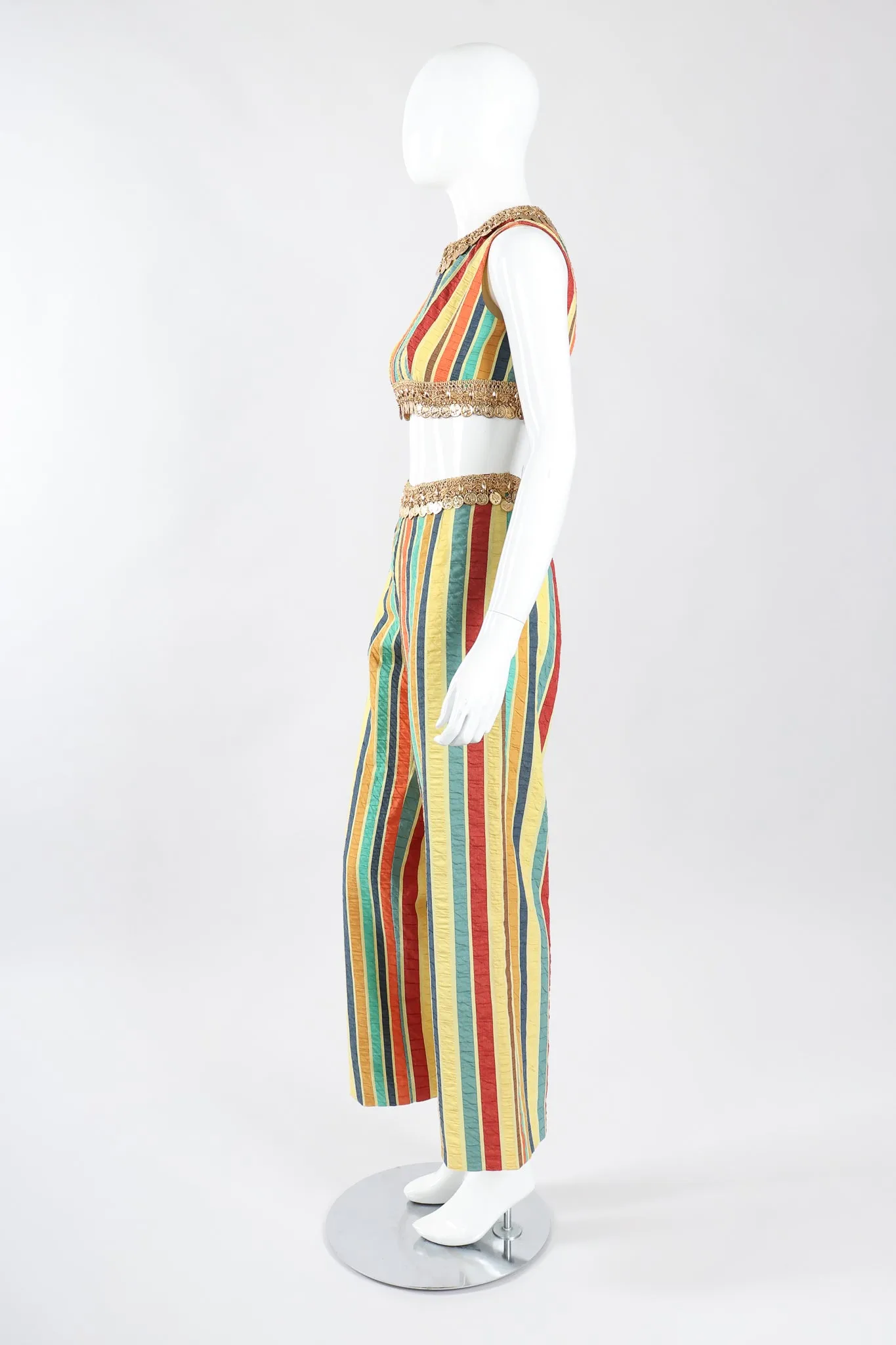 Coin Fringe Crop Top & Pant Set