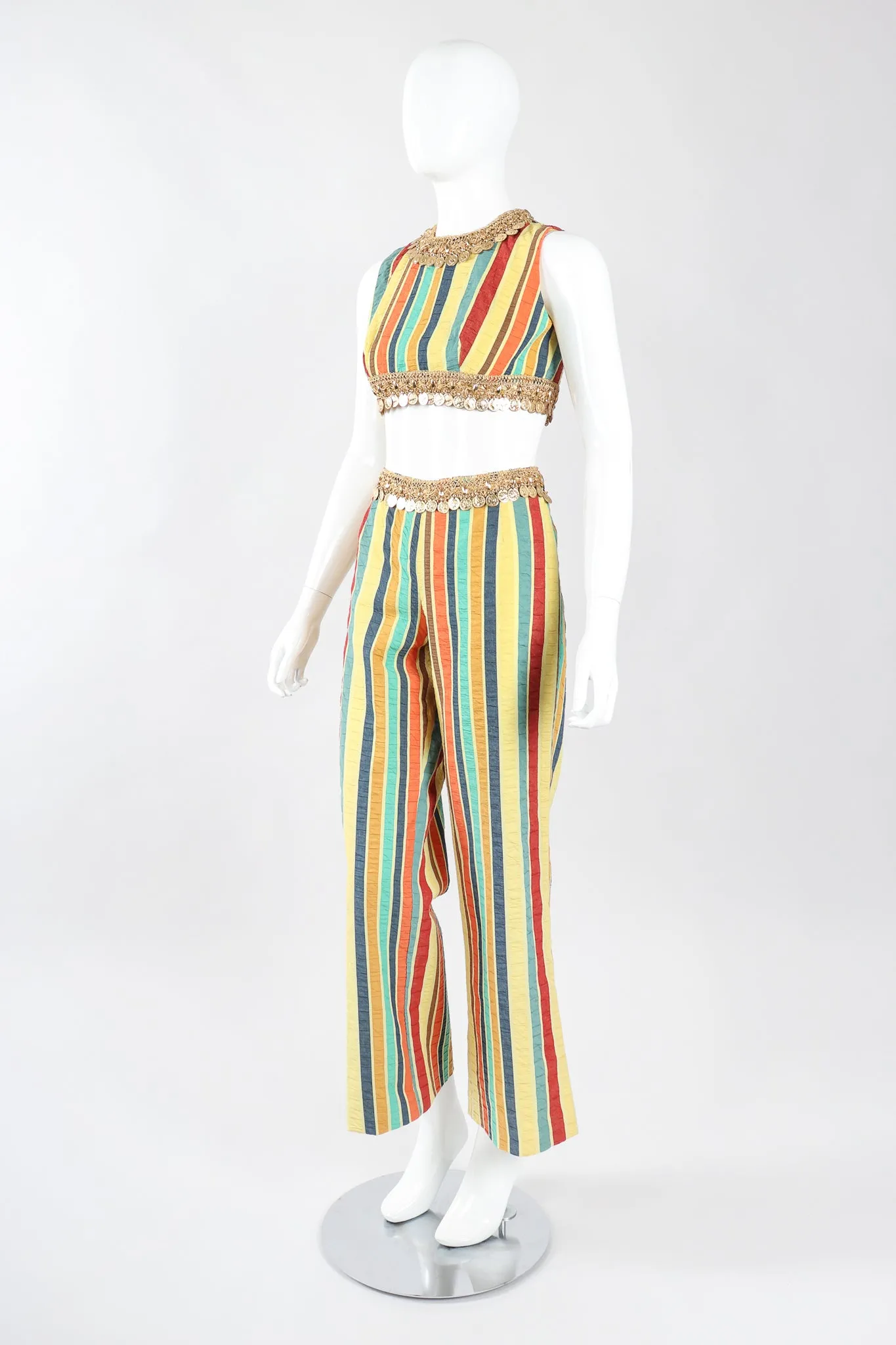 Coin Fringe Crop Top & Pant Set