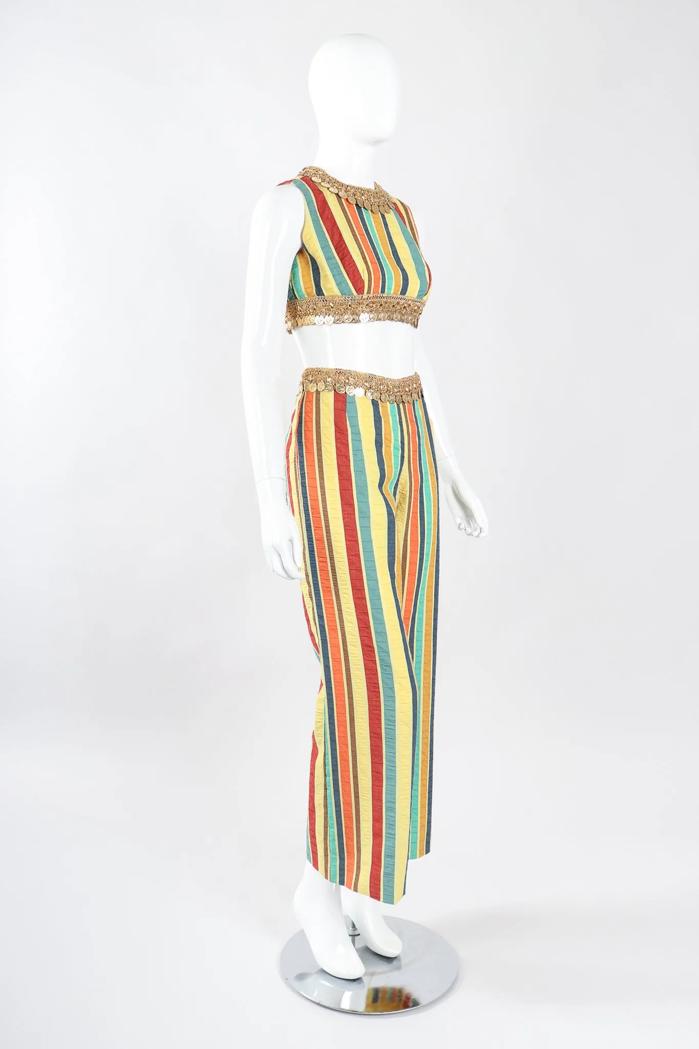 Coin Fringe Crop Top & Pant Set