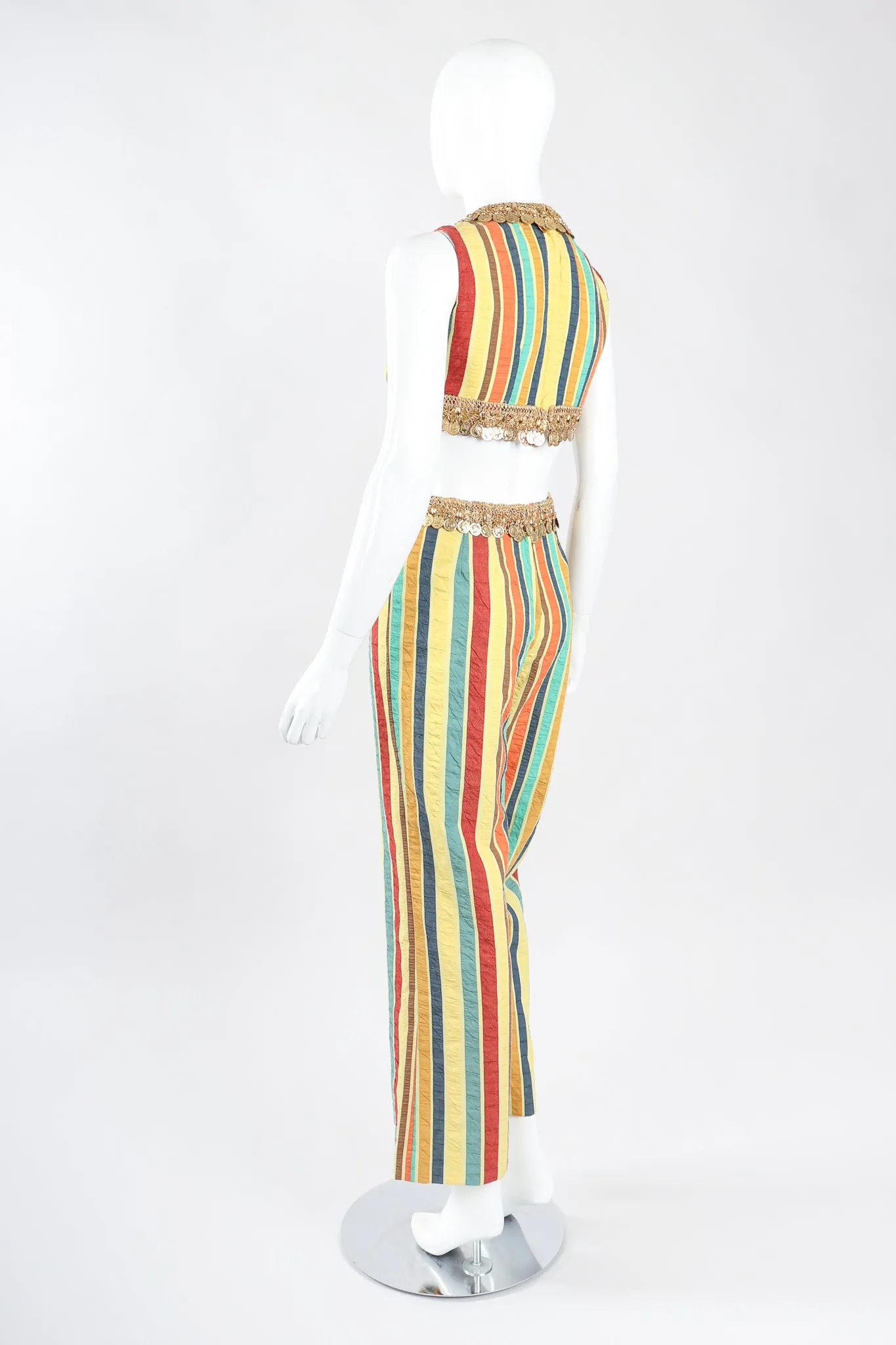 Coin Fringe Crop Top & Pant Set