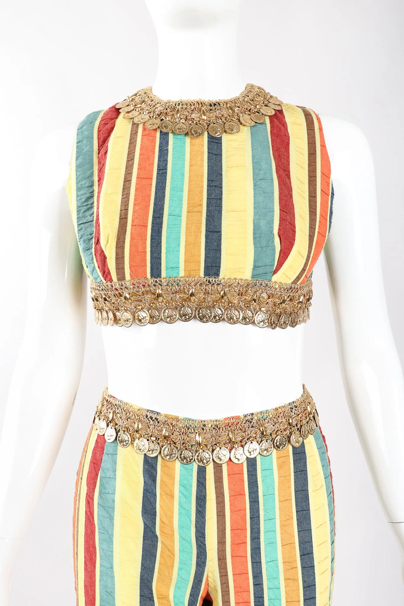 Coin Fringe Crop Top & Pant Set