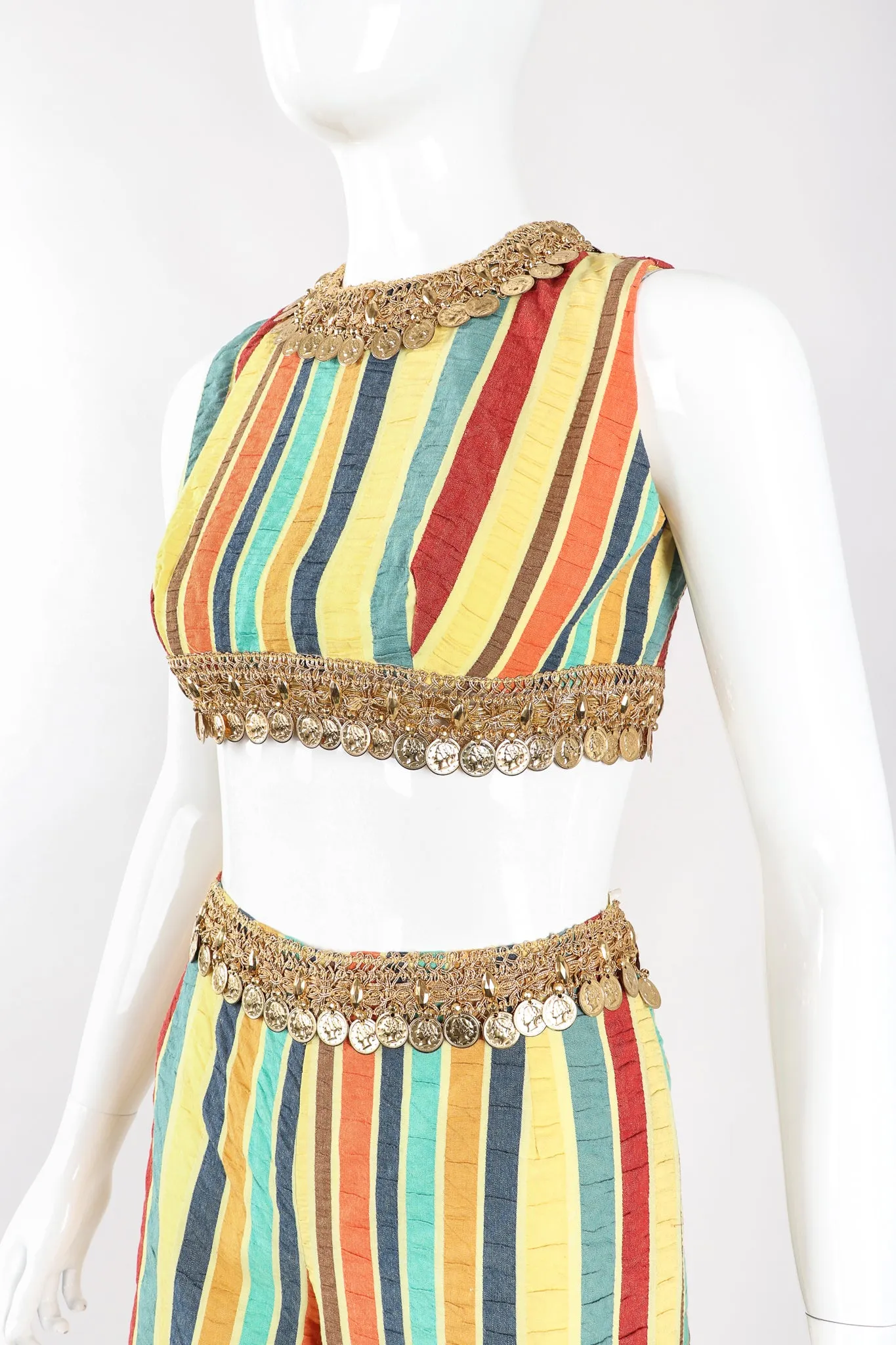 Coin Fringe Crop Top & Pant Set