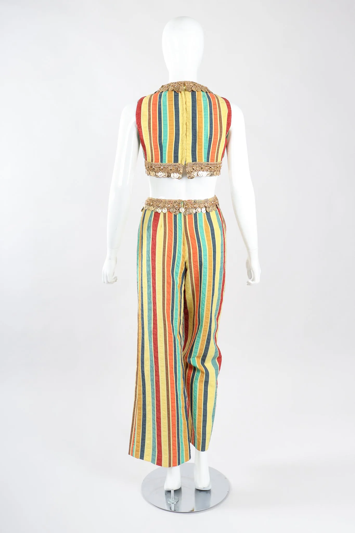 Coin Fringe Crop Top & Pant Set