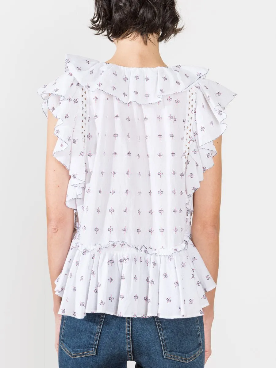 colette flutter tank - white multi