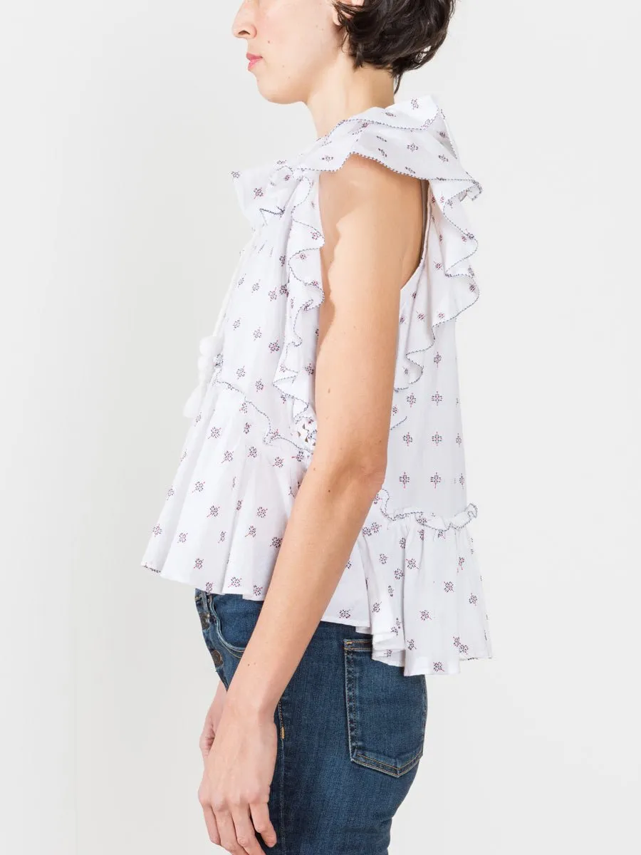 colette flutter tank - white multi