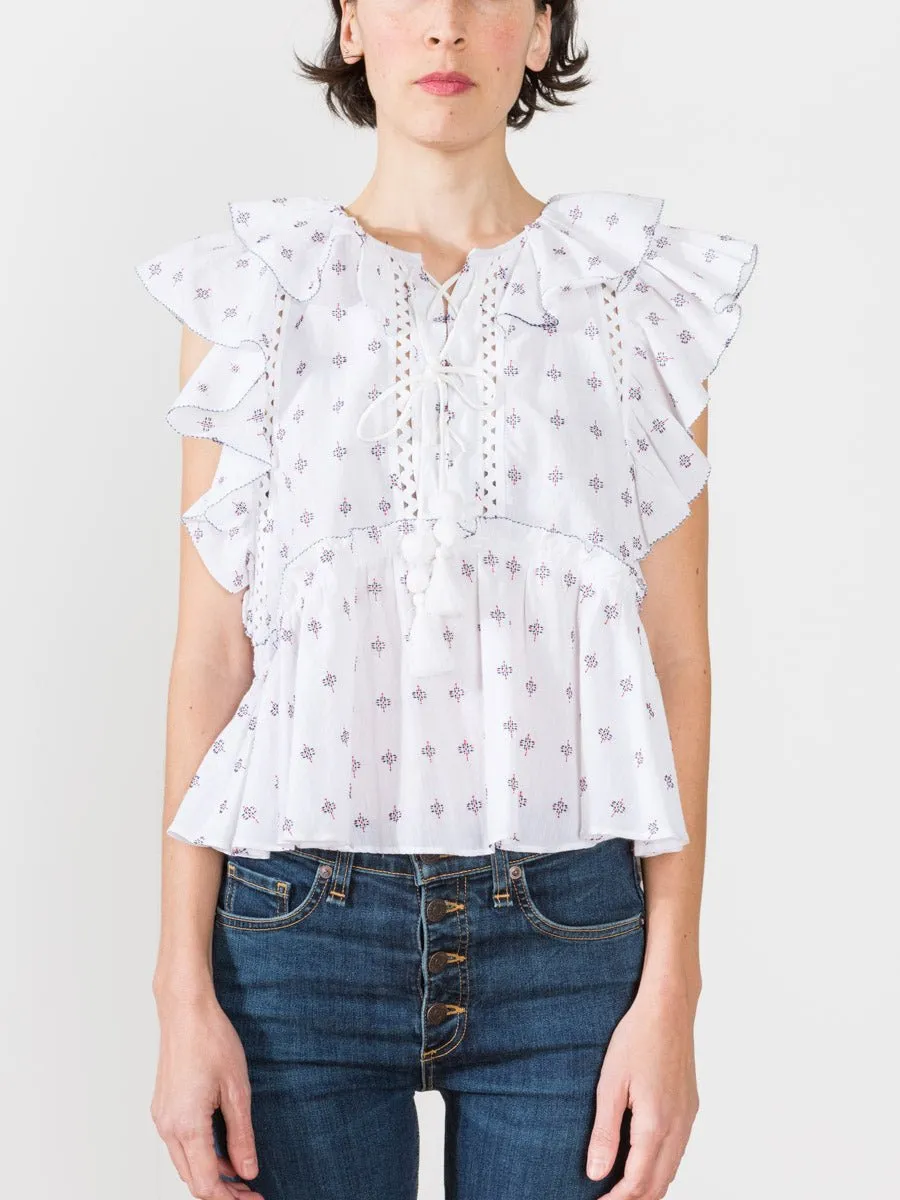 colette flutter tank - white multi