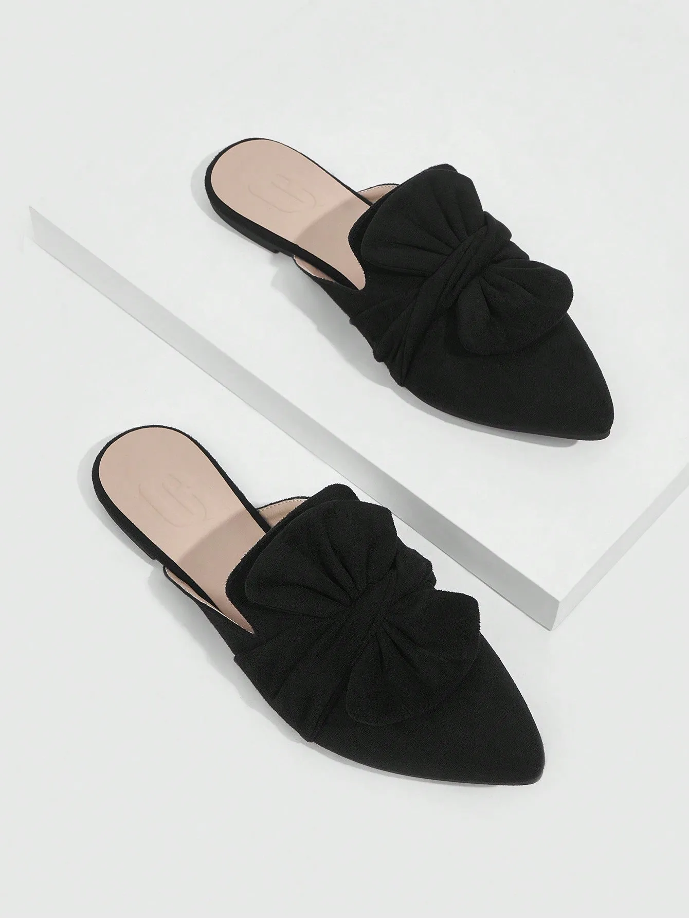 CUCCOO CHICEST Women's Fashionable Beige Flat Mules With Large Bow Decoration, Slip-On For Summer Vacation Shoes Summer Sale