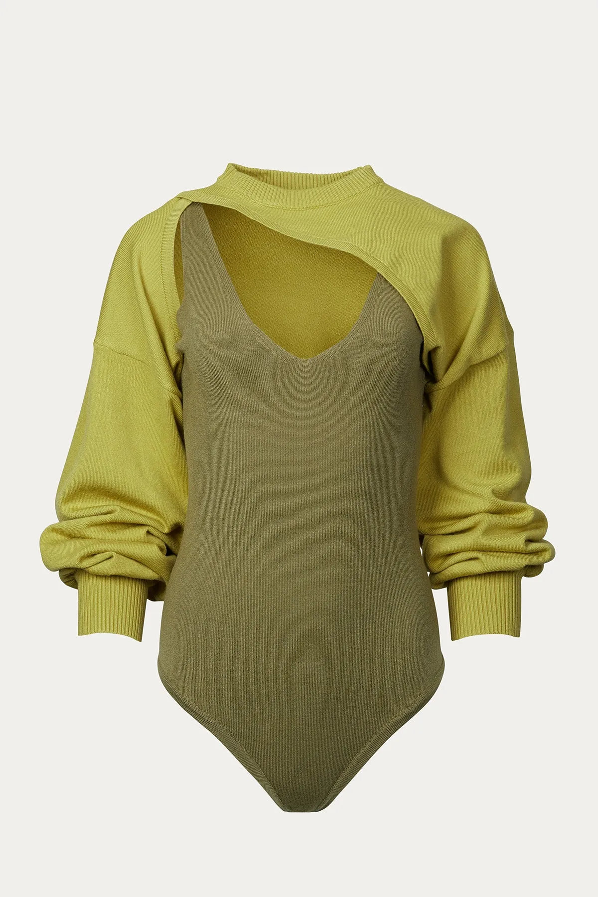 CUTOUT CROPPED BODYSUIT BOLERO SET