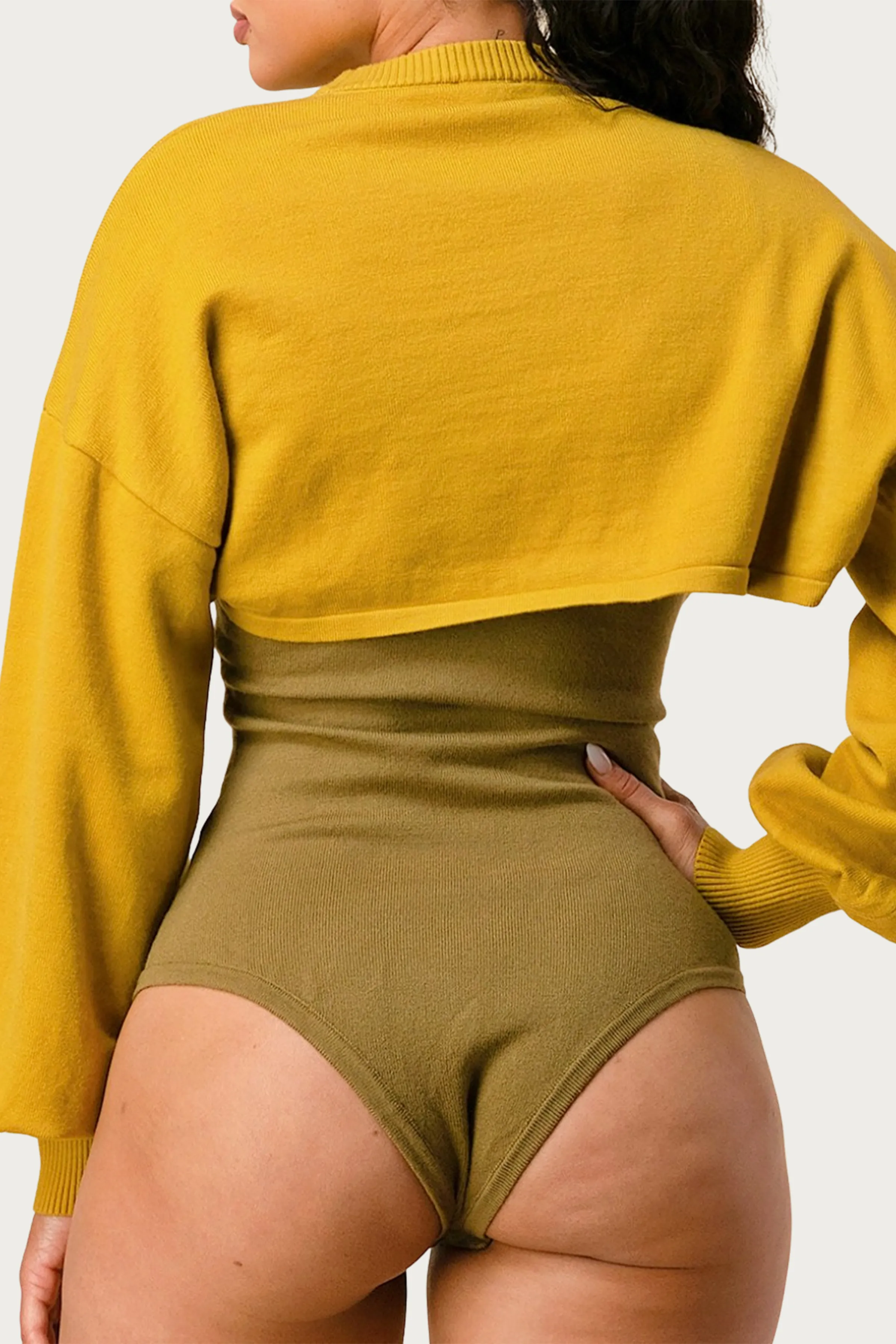 CUTOUT CROPPED BODYSUIT BOLERO SET