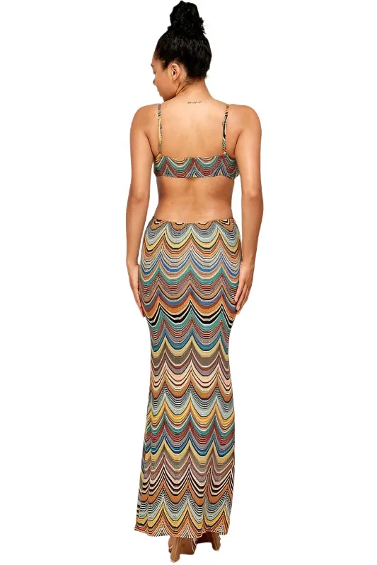 Cutout Print Maxi Dress