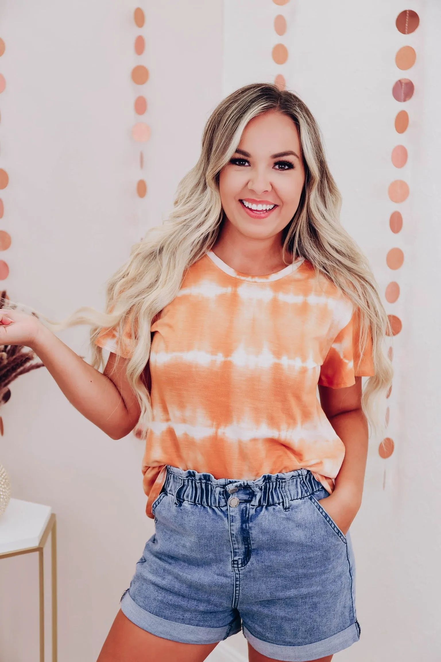 Drift Away Bleach Wash Tee - Rust