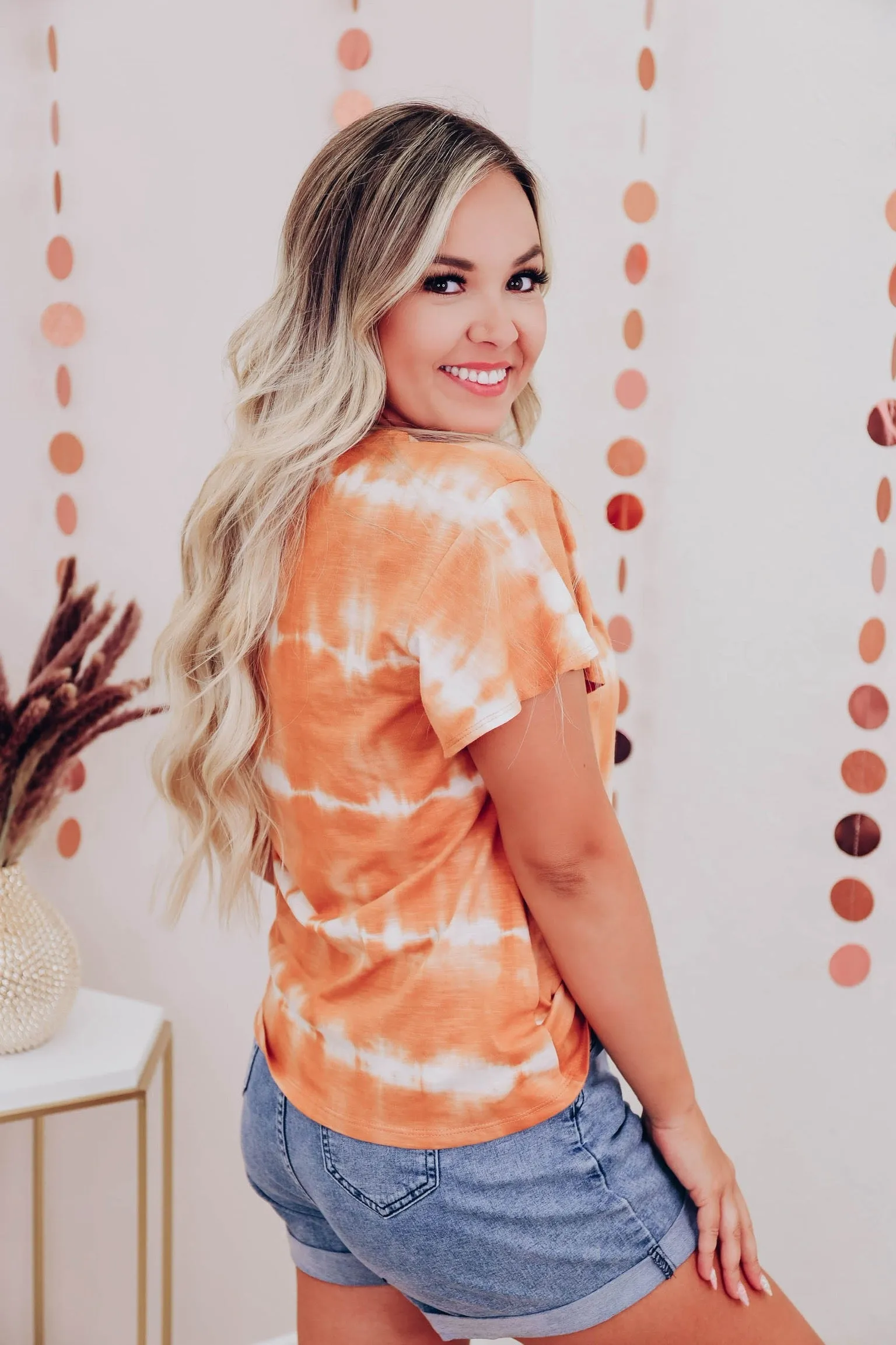 Drift Away Bleach Wash Tee - Rust
