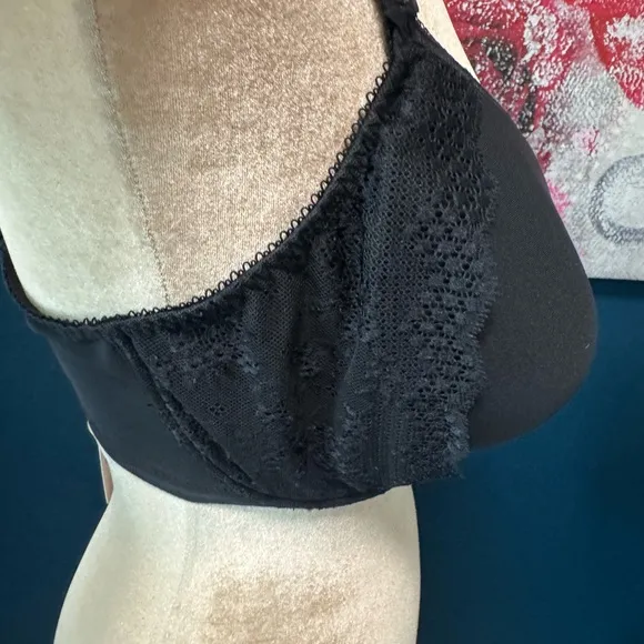 Elomi Charley Spacer Tshirt Black Lace Bra 34I NWT