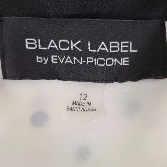 Evan Picone Black Label Size 12 Classy Preppy White Black Polka Dot Sheath Dress