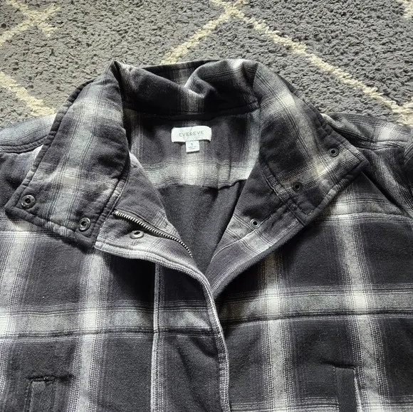 Evereve Lucy Plaid Jacket Cropped Quilted Size Small