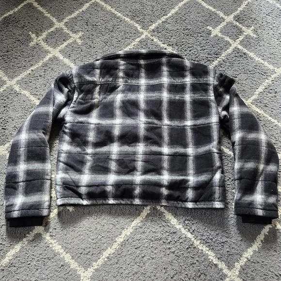 Evereve Lucy Plaid Jacket Cropped Quilted Size Small