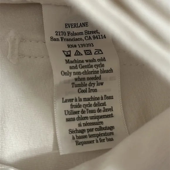 Everlane The Organic Way-Highe ShortieShort White Sz 4 NWT Modern Coastal Chic