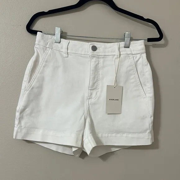 Everlane The Organic Way-Highe ShortieShort White Sz 4 NWT Modern Coastal Chic