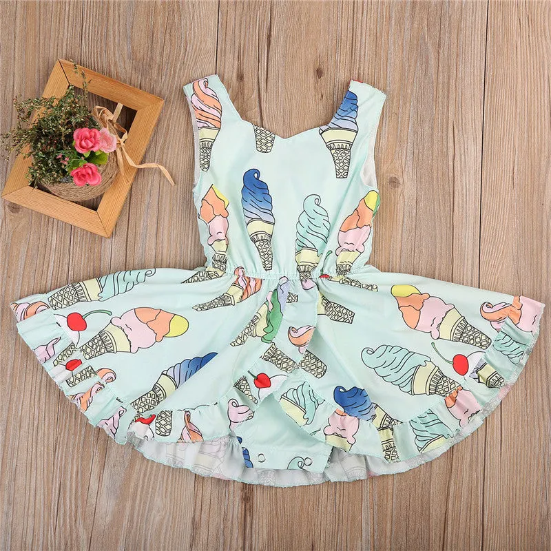 Flared ice cream LOGO dress