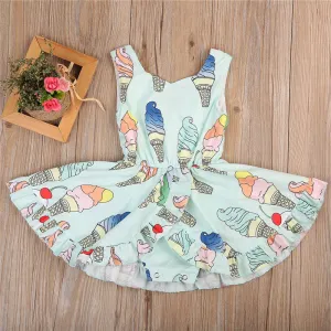 Flared ice cream LOGO dress