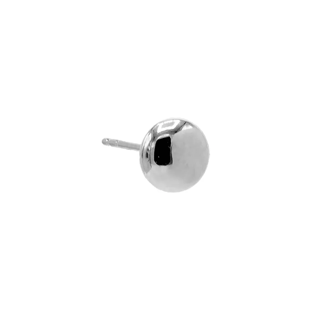 Flat Round Pebble Stud Earring 14K
