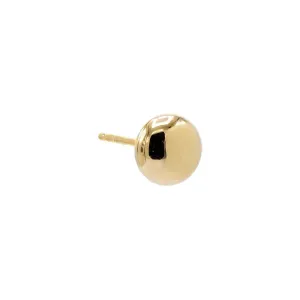 Flat Round Pebble Stud Earring 14K