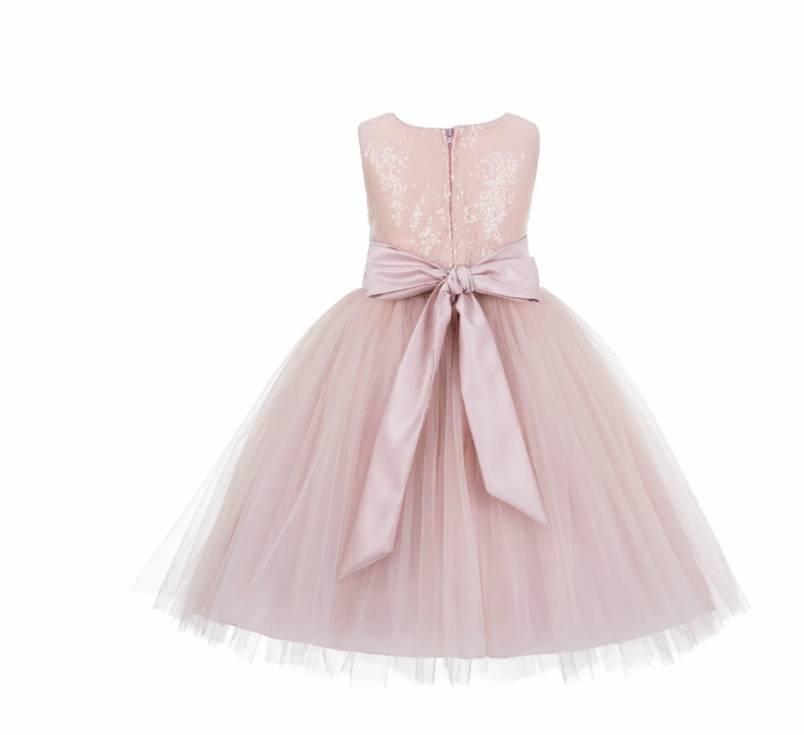 Formal Sequins Bodice Ruffle Tulle Flower Girl Dress Wedding Easter Toddler Pageant Occasions J122