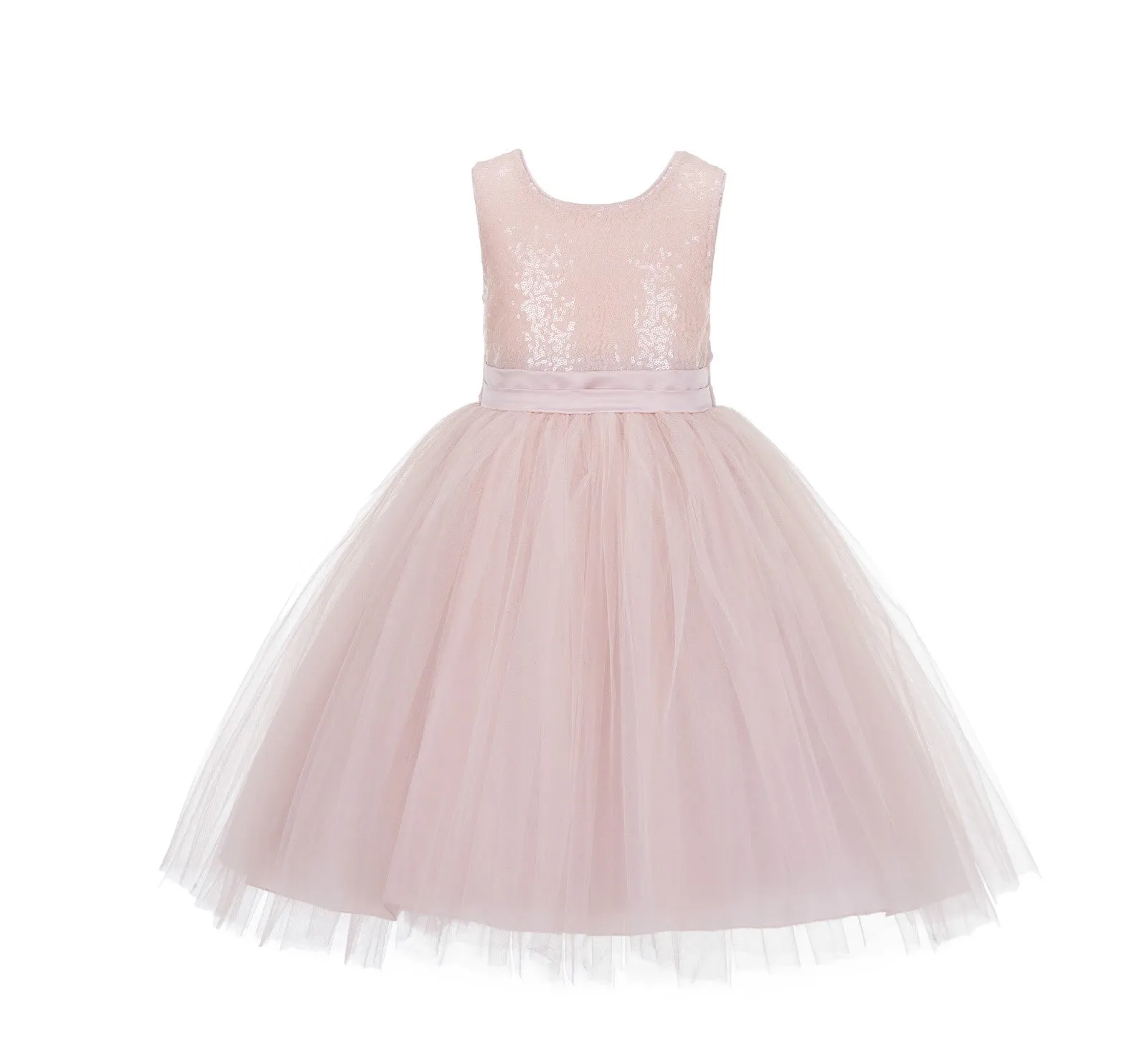 Formal Sequins Bodice Ruffle Tulle Flower Girl Dress Wedding Easter Toddler Pageant Occasions J122