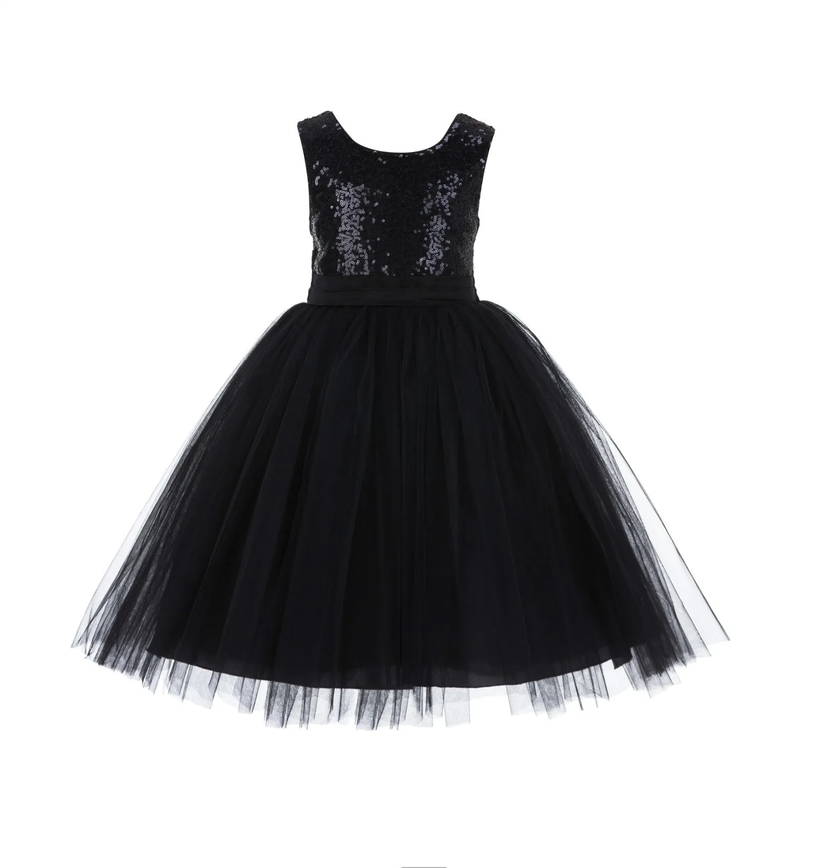 Formal Sequins Bodice Ruffle Tulle Flower Girl Dress Wedding Easter Toddler Pageant Occasions J122