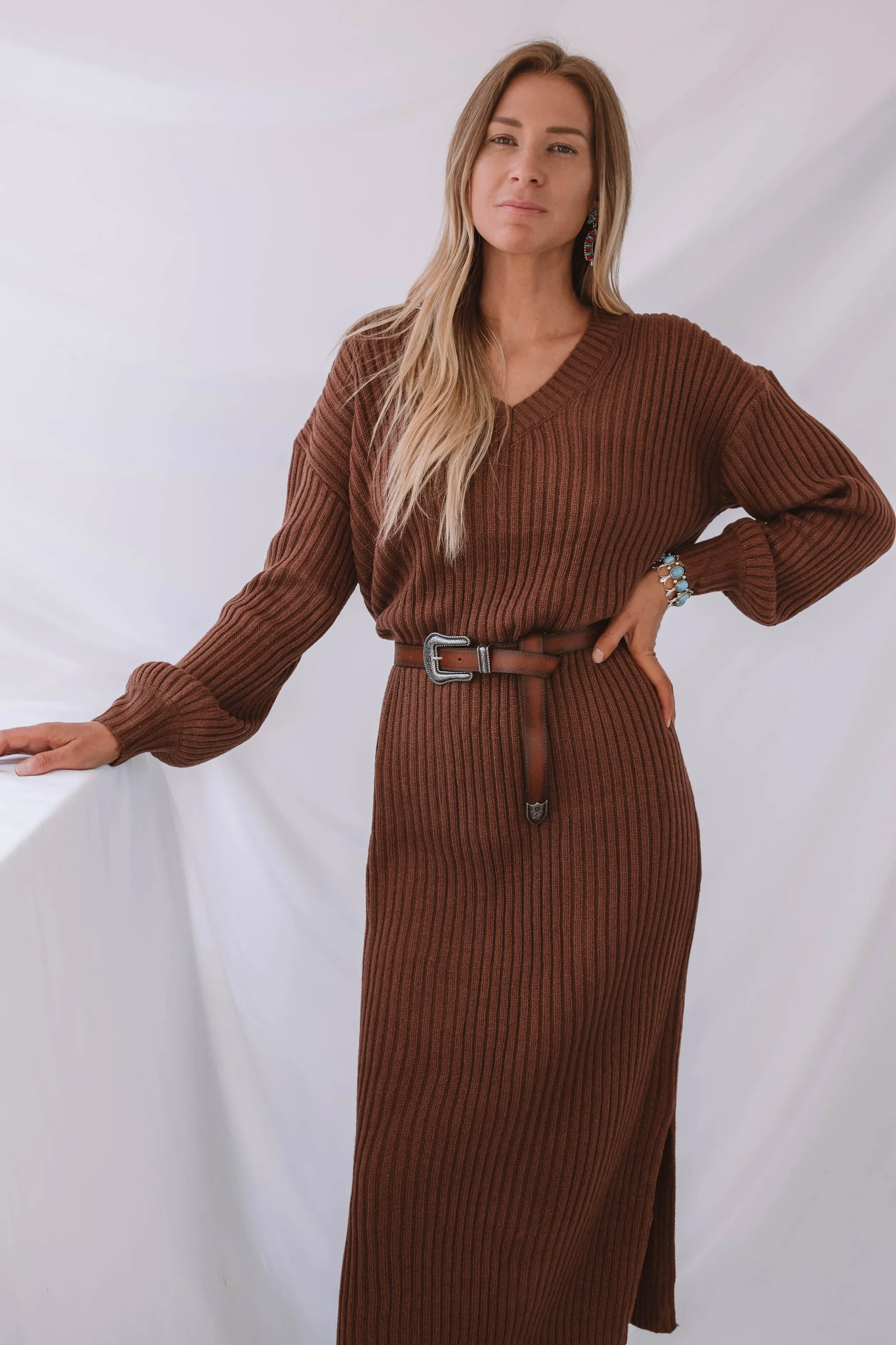 Gardiner V Neck Sweater Dress
