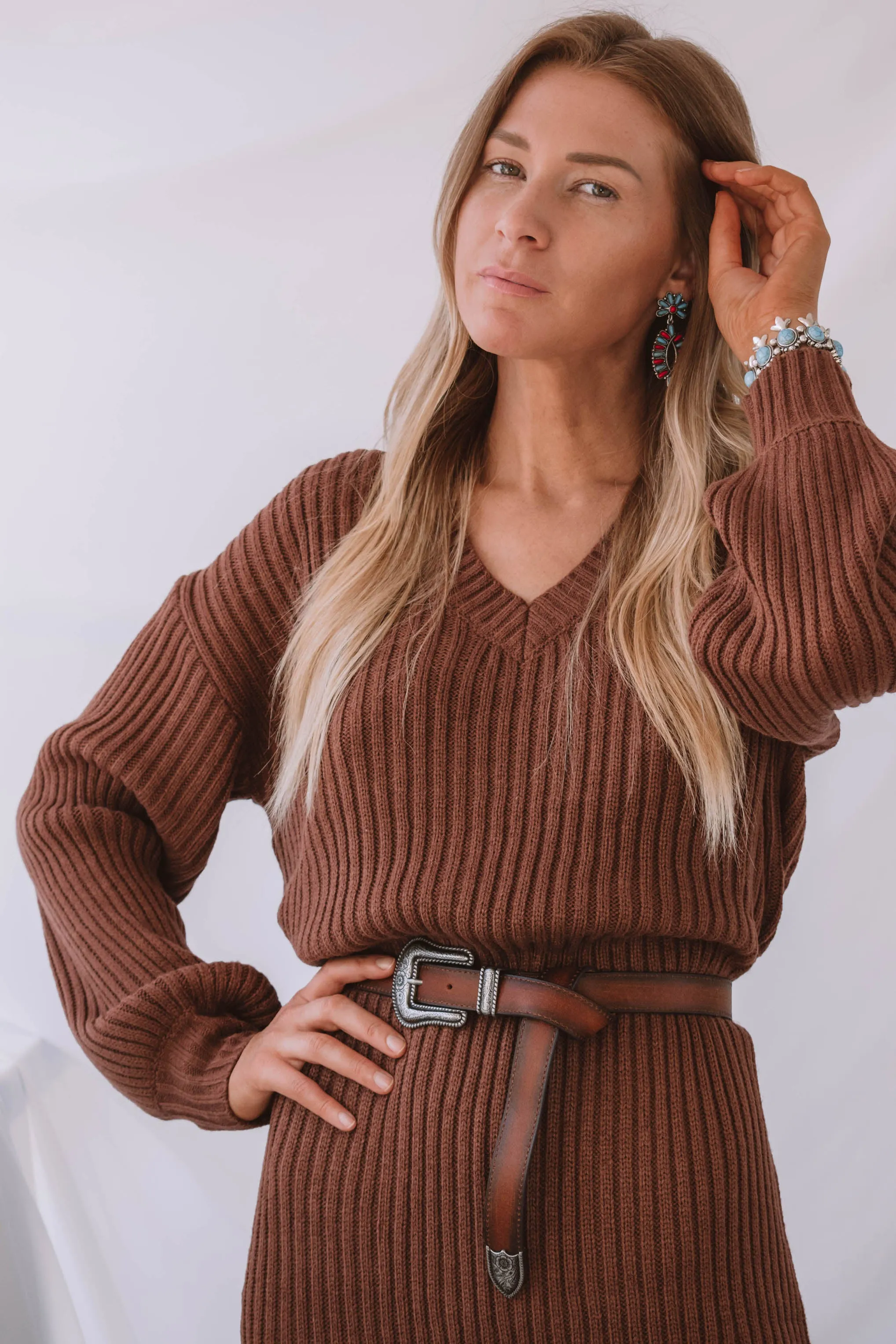 Gardiner V Neck Sweater Dress