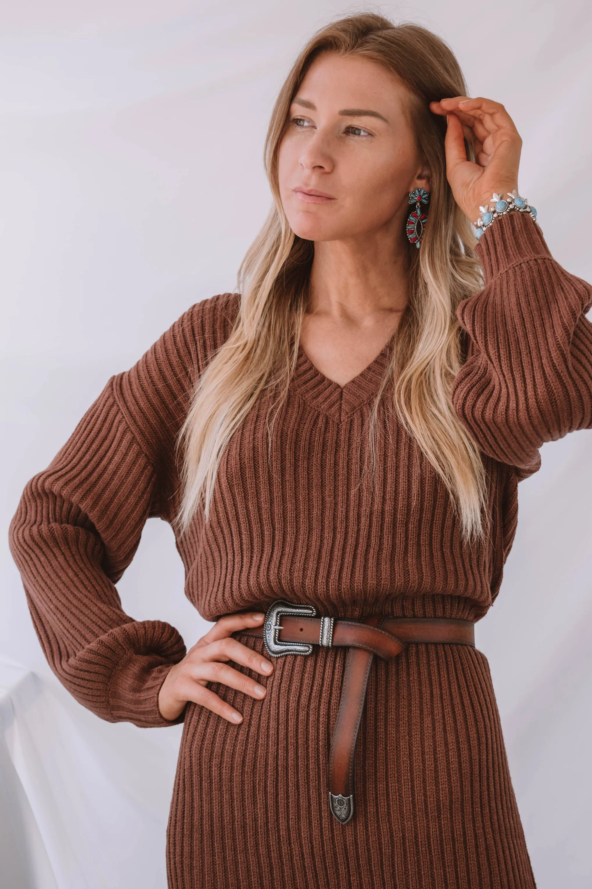 Gardiner V Neck Sweater Dress
