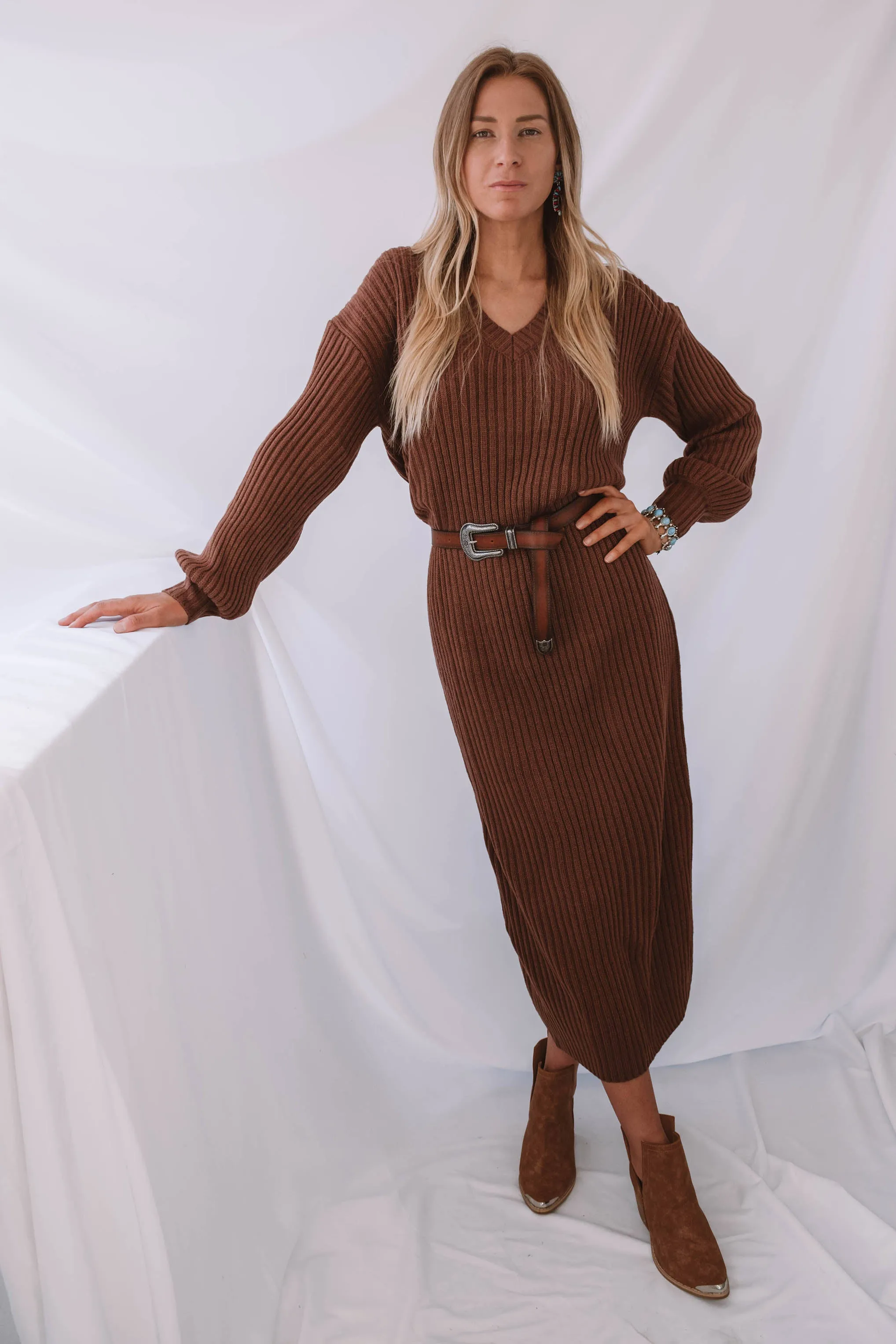 Gardiner V Neck Sweater Dress
