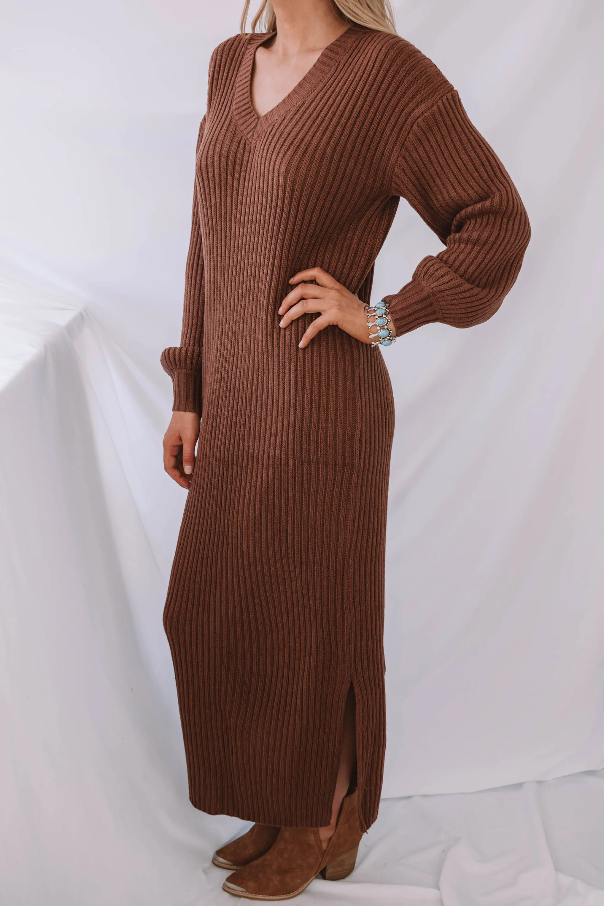 Gardiner V Neck Sweater Dress