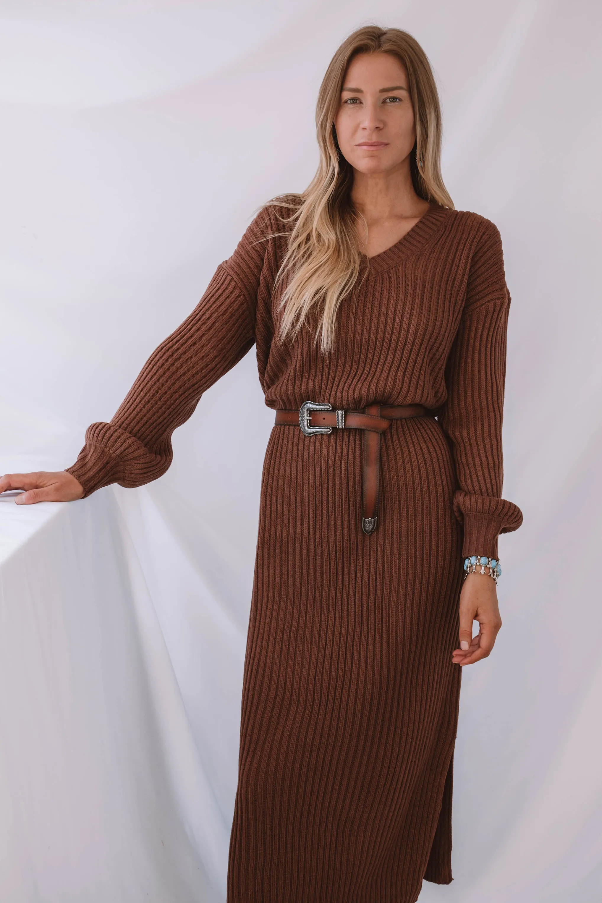 Gardiner V Neck Sweater Dress